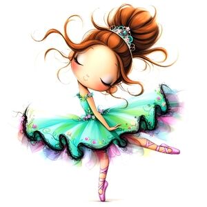 6pc Ballerina Girl Prints